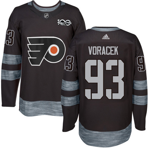 Adidas Flyers #93 Jakub Voracek Black 1917-100th Anniversary Stitched NHL Jersey